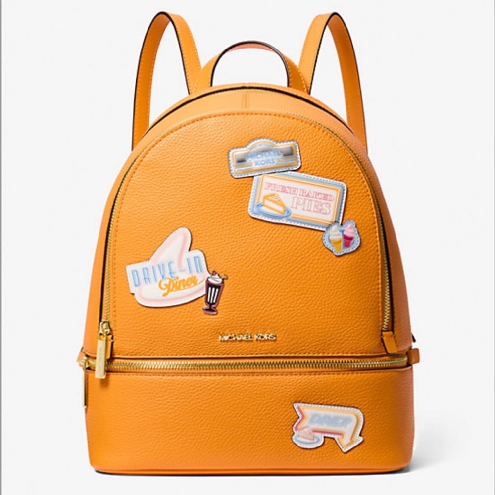 Michael Kors Mustard Backpack with Patches - Picture 2 of 14